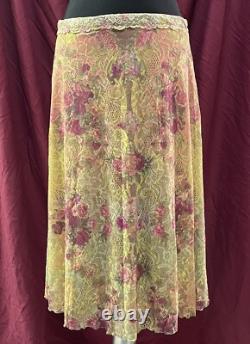 Skirt Michal Negrin flowers made in Israel very rare limited collector's item