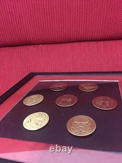 Star Wars METAL MEDALLION Coin Badges LIMITED EDITION Very Rare FULL SAGA SET