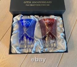 Subaru 60th Anniversary Limited Edition Faceted Glass Set, very rare item jdm