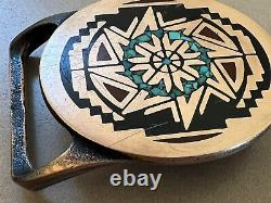 Tech Ether Guild Brass Turquoise Belt Buckle TAMA Very Rare / Limited