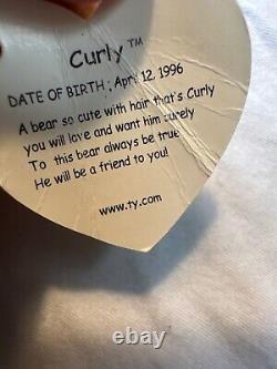 Ty Very Rare Curly 1996 Retired 2 months after its Birthday limited Edition 1996