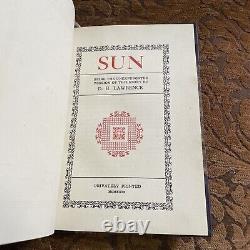 VERY RARE 1929 Sun by D. H. Lawrence Limited Private Printing 1/4 Leather VG