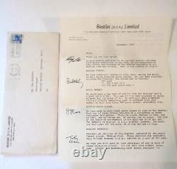 VERY RARE 1965 Beatles U. S. Limited Fan Club Letter + Extras