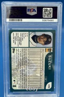 VERY RARE 2001 Topps #726 ICHIRO SUZUKI RC LIMITED EDITION PSA 6 /3905 Mariners