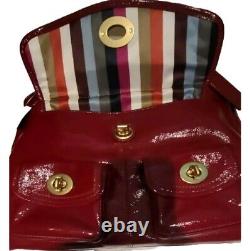 VERY RARE Coach Peyton Ltd Ed Archival Red Patent Handbag Lg Satchel Dustbag NEW