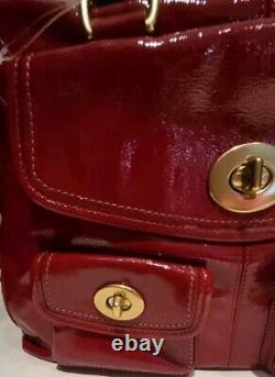 VERY RARE Coach Peyton Ltd Ed Archival Red Patent Handbag Lg Satchel Dustbag NEW