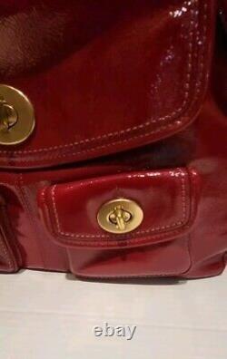 VERY RARE Coach Peyton Ltd Ed Archival Red Patent Handbag Lg Satchel Dustbag NEW