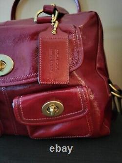 VERY RARE Coach Peyton Ltd Ed Archival Red Patent Handbag Lg Satchel Dustbag NEW