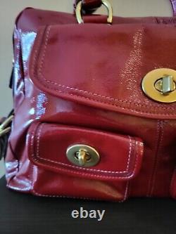 VERY RARE Coach Peyton Ltd Ed Archival Red Patent Handbag Lg Satchel Dustbag NEW