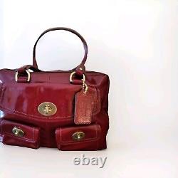 VERY RARE Coach Peyton Ltd Ed Archival Red Patent Handbag Lg Satchel Dustbag NEW