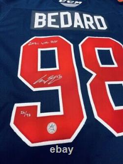 VERY RARE Connor BEDARD Signed Regina Pats WHL CCM ROY LIMITED #/98 Jersey