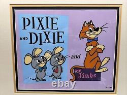 VERY RARE Hanna Barbera Limited Ed PIXIE & DIXIE & MR JINKS Title Card Sericel