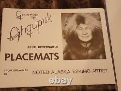 VERY RARE Original Complete 8 piece Limited Edition Placemat Set George Ahgupuk