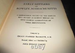 VERY RARE SIGNED LIMITED Amos Jewett Early Settlers Rowley MA New England