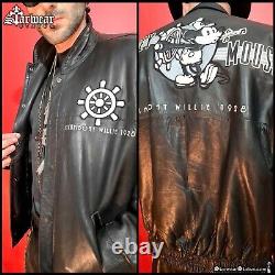VERY RARE! Vintage 90s Disney Gallery LIMITED ED Mickey Mouse Leather Jacket M