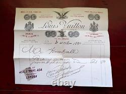 Very Rare 1890 Louis Vuitton Trunk Maker Signed Invoice. Limited Time Sale