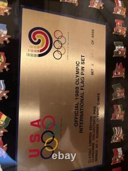 Very Rare 1988 Olympic International Flag Pins Set Limited Edition 0459/8888