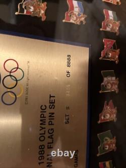 Very Rare 1988 Olympic International Flag Pins Set Limited Edition 0459/8888