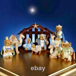 Very Rare Cherished Teddies 4014783 9 pc Nativity Pristine only 2000 Made NIB