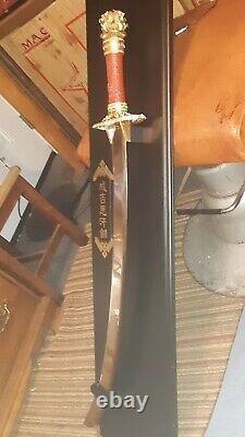 Very Rare Franklin Mint Genghis Khan 24k Gold Plate Sword Limited Issue (1988)