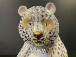 Very Rare Herend Large 6.25 Limited Edition 2002 Gold Fishnet Panda Bear