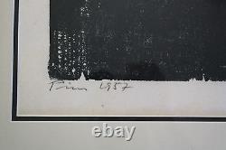 Very Rare Jacob Pins Hand Signed Self Portrait 1957 Woodcut Limited Edition
