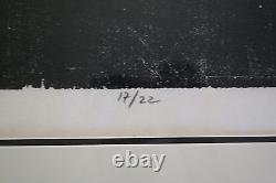 Very Rare Jacob Pins Hand Signed Self Portrait 1957 Woodcut Limited Edition