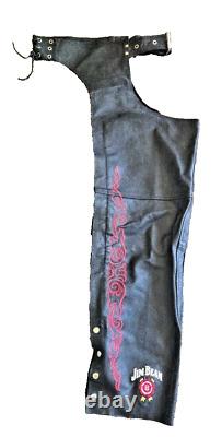 Very Rare! Jim Beam Limited Branded Genuine Leather embroidered Chaps M