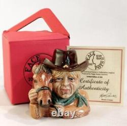 Very Rare Kevin Francis Cowboy (brown) Ceramic Face Pot Limited Edition Of 1