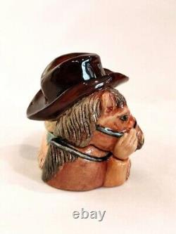 Very Rare Kevin Francis Cowboy (brown) Ceramic Face Pot Limited Edition Of 1