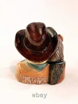 Very Rare Kevin Francis Cowboy (brown) Ceramic Face Pot Limited Edition Of 1