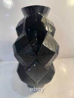 Very Rare Lalique Limited Edition Large 10.5Black Tortue Vase Excellent