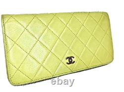 Very Rare! Limited Color! CHANEL Matelasse COCO long wallet From Japan