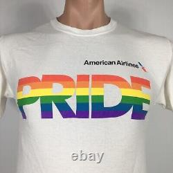 Very Rare Limited Edition American Airlines PRIDE Retro Logo T-Shirt Small LGBTQ