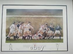 Very Rare Limited Edition England Rugby Team Grand Slam 1995 Framed No Glass