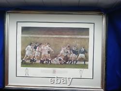 Very Rare Limited Edition England Rugby Team Grand Slam 1995 Framed No Glass