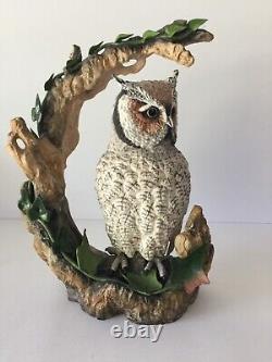 Very Rare Limited Edition Hand Painted and Signed Bohem White Faced Scoop Owl