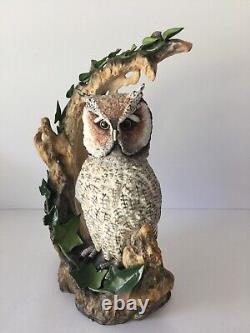 Very Rare Limited Edition Hand Painted and Signed Bohem White Faced Scoop Owl