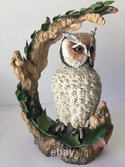 Very Rare Limited Edition Hand Painted and Signed Bohem White Faced Scoop Owl