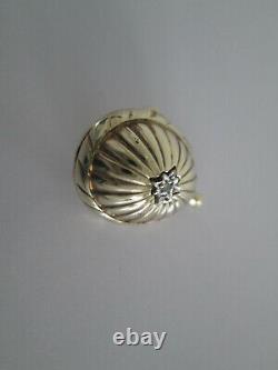 Very Rare Limited Edition Sarah Faberge Gold Pt Silver Egg Diamond Pendant Pearl