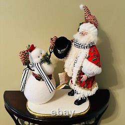 Very Rare Mark Roberts 89/300 Limited Edition Large Santa and Snowman 18'' COA