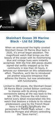 Very Rare NEW Steinhart Ocean 39 Marine Black LIMITED EDITION Watch FULL SET