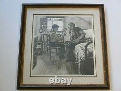 Very Rare Norman Rockwell Lithograph Hand Signed Limited Edition Child Old Toys