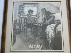 Very Rare Norman Rockwell Lithograph Hand Signed Limited Edition Child Old Toys