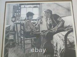 Very Rare Norman Rockwell Lithograph Hand Signed Limited Edition Child Old Toys