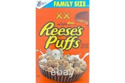 Very Rare Reeses Puffs KAWS X Cereal Family Size Limited Edition 19.7 oz
