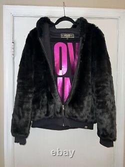 Very Rare? Vs Pink Large Limited Edition Fur Metallic Bling Hooded Jacket