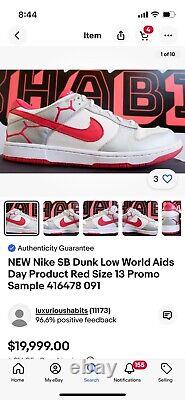 Very rare limited Nike Dunk ID (RED) Inspi(red) AIDS awareness! Limited/unreleas