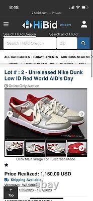 Very rare limited Nike Dunk ID (RED) Inspi(red) AIDS awareness! Limited/unreleas