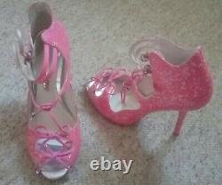 Very rare limited edition neon pink glitter Sophia Webster heels 40 7 vgc
